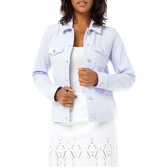 NWT Liverpool Los Angeles Womens Lilac Denim Jacket Size Small - Picture 1 of 13